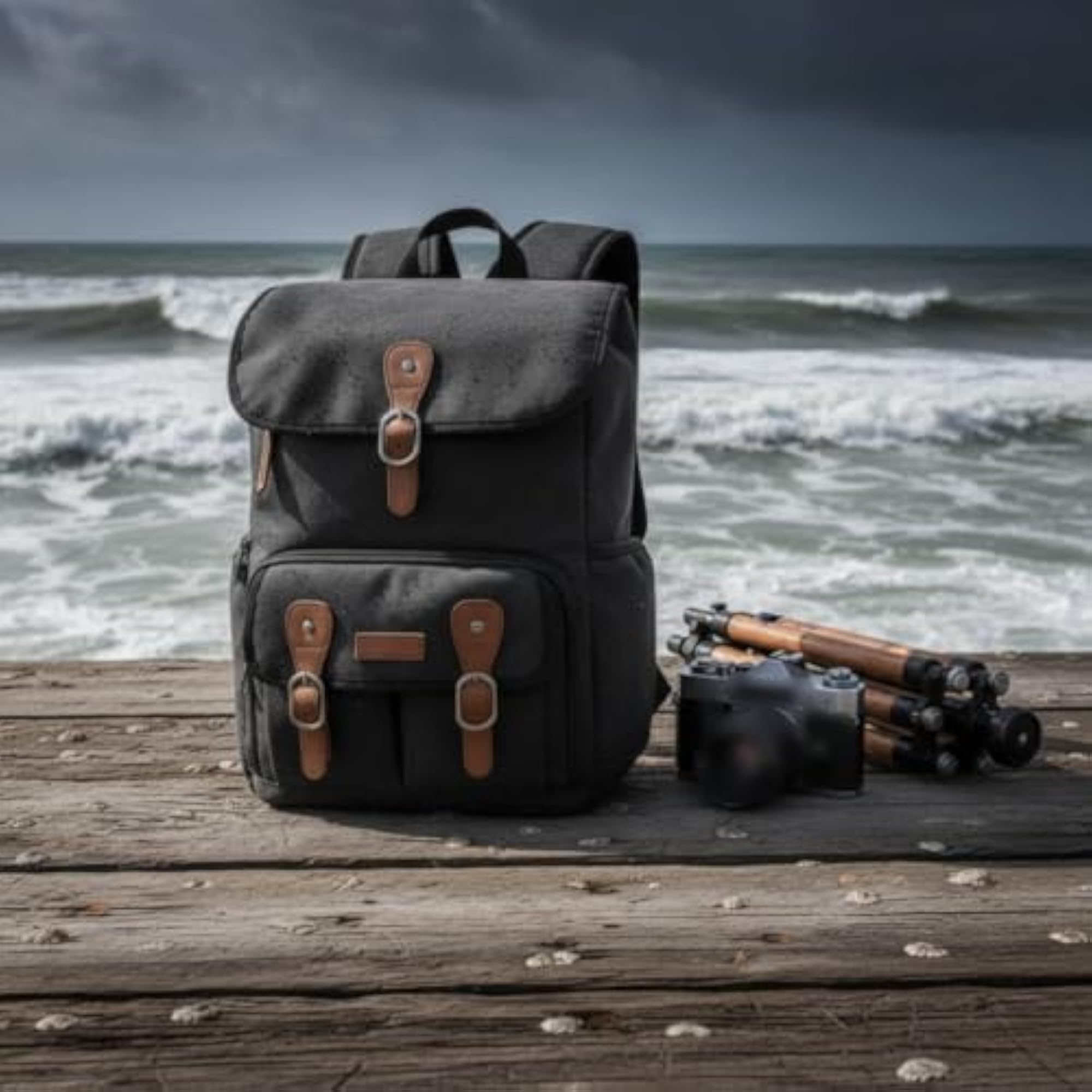 Water Resistant Camera Backpack with Customizable Dividers
